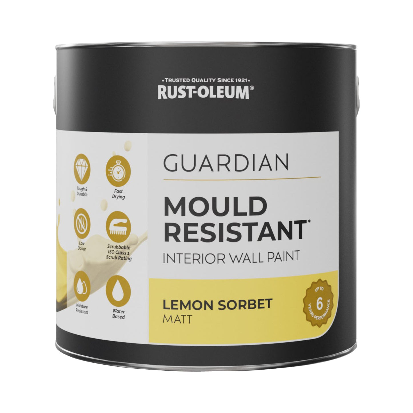 Guardian Mould Resistant Yellow Interior Wall Paint - Lemon Sorbet 2.5L