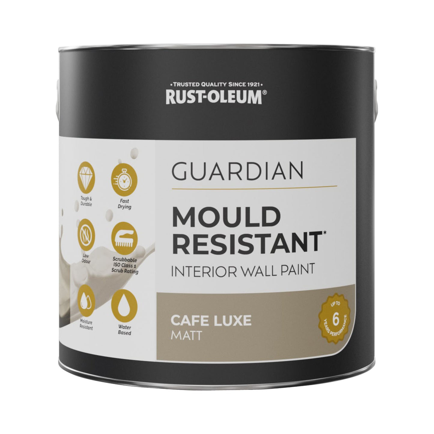 Guardian Mould Resistant Brown Interior Wall Paint - Cafe Luxe 2.5L