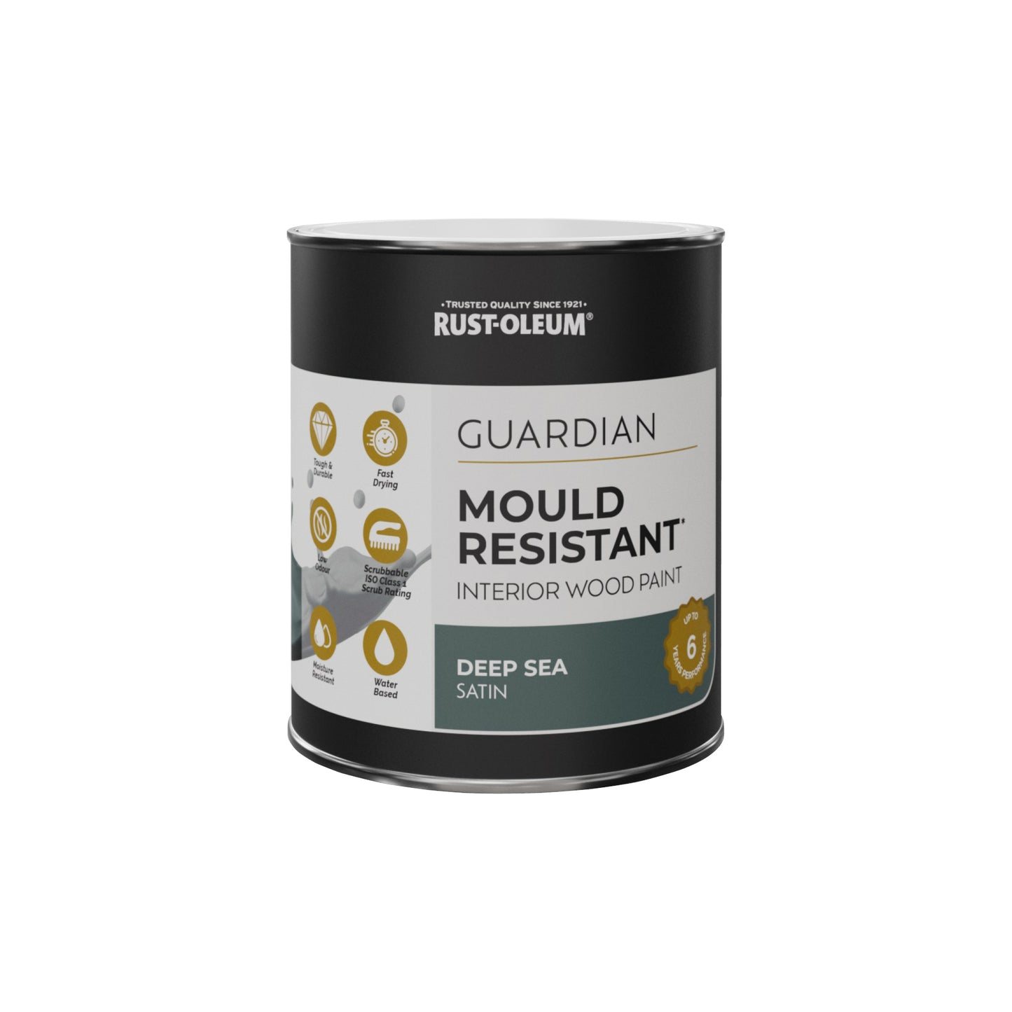 Guardian Mould Resistant Blue Satinwood Interior Wood Paint - Deep Sea 750ml