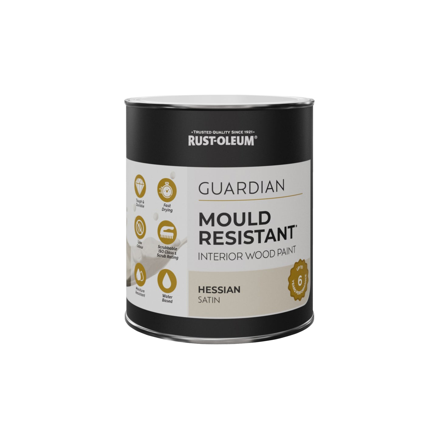 Guardian Mould Resistant Beige Satinwood Interior Wood Paint - Hessian 750ml