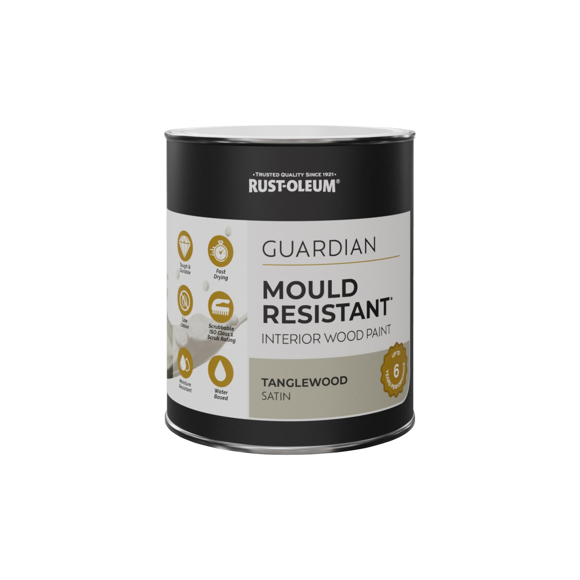 Guardian Mould Resistant Grey Satinwood Interior Wood Paint - Tanglewood 750ml
