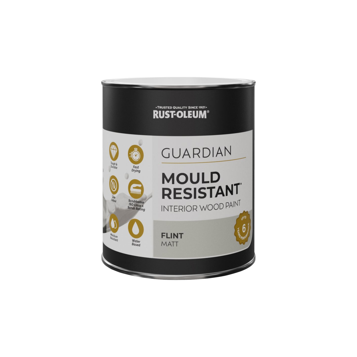 Guardian Mould Resistant Grey Matt Interior Wood Paint - Flint 750ml