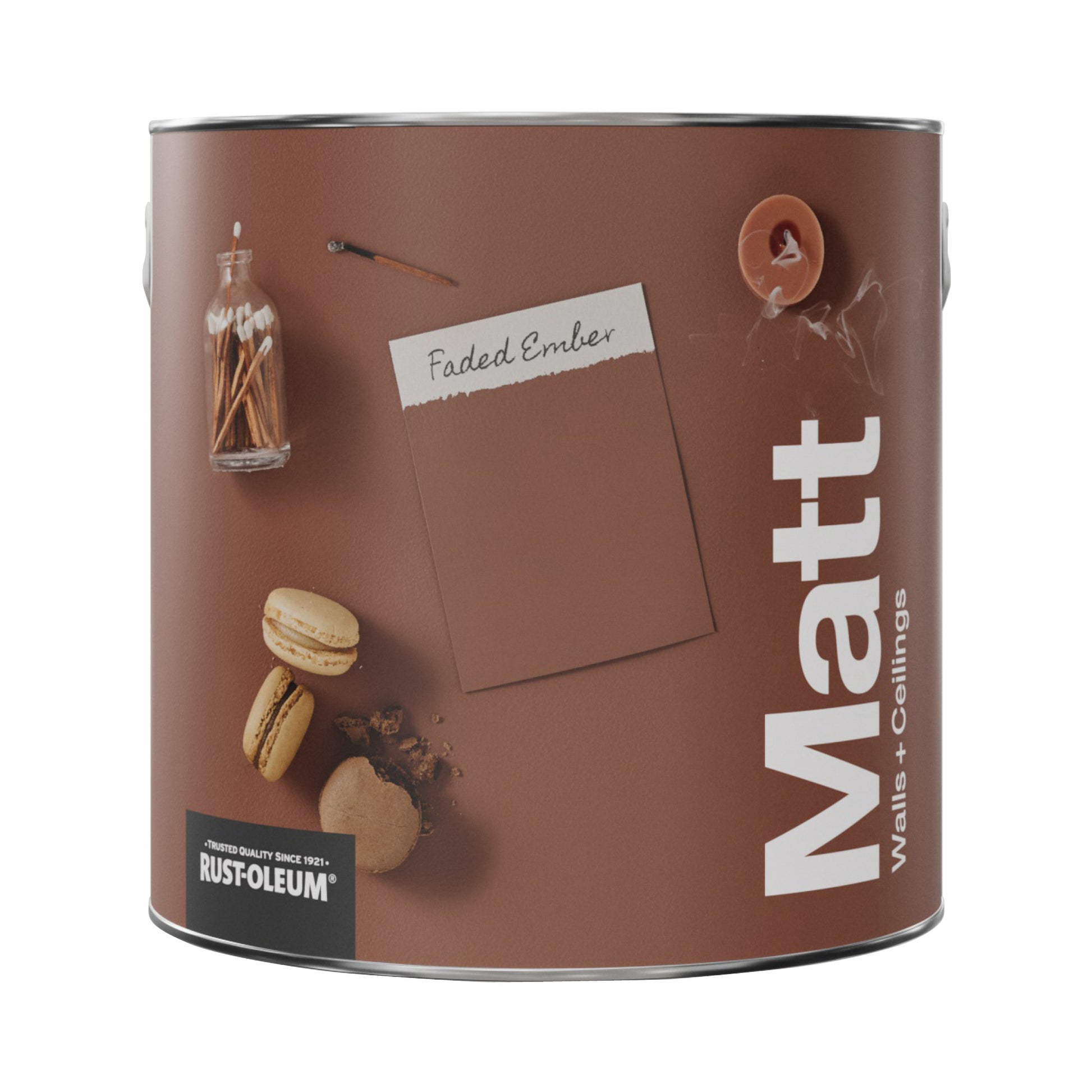 Rust-Oleum Washable Red Matt Wall Paint - Faded Ember 2.5L