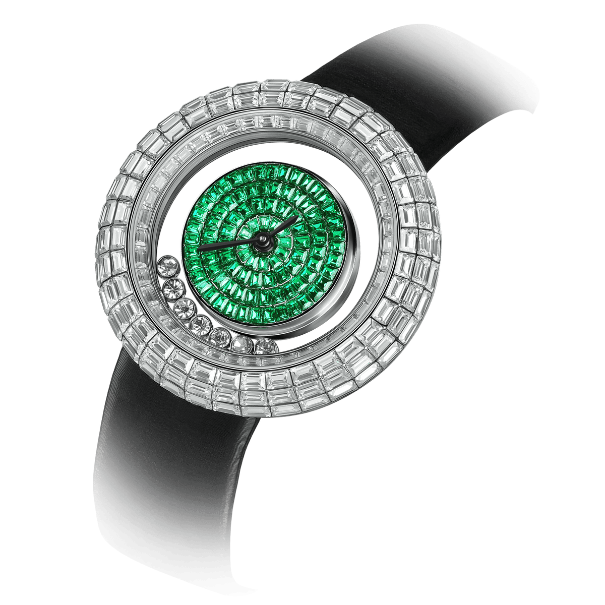 TSAR BOMBA Nucleus Femme 01 Zirkonia moda Quarz Damenuhr-Weiß Zirkonia Lünette und Grün Zifferblatt-Schwarz Armband