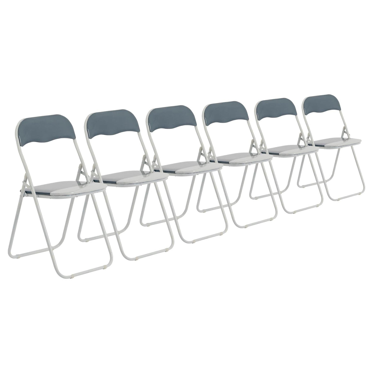 Grey Wave Padded Folding Chair - Pack of Six