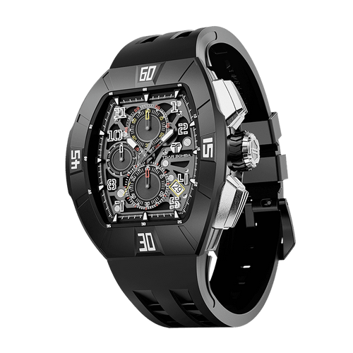 Atomic Series–Men's Fluoro-Rubber Classic Quartz Watch with Sapphire Crystal, Fluoro-Rubber Strap, 10 ATM Water Resistance, Interchangeable Design for