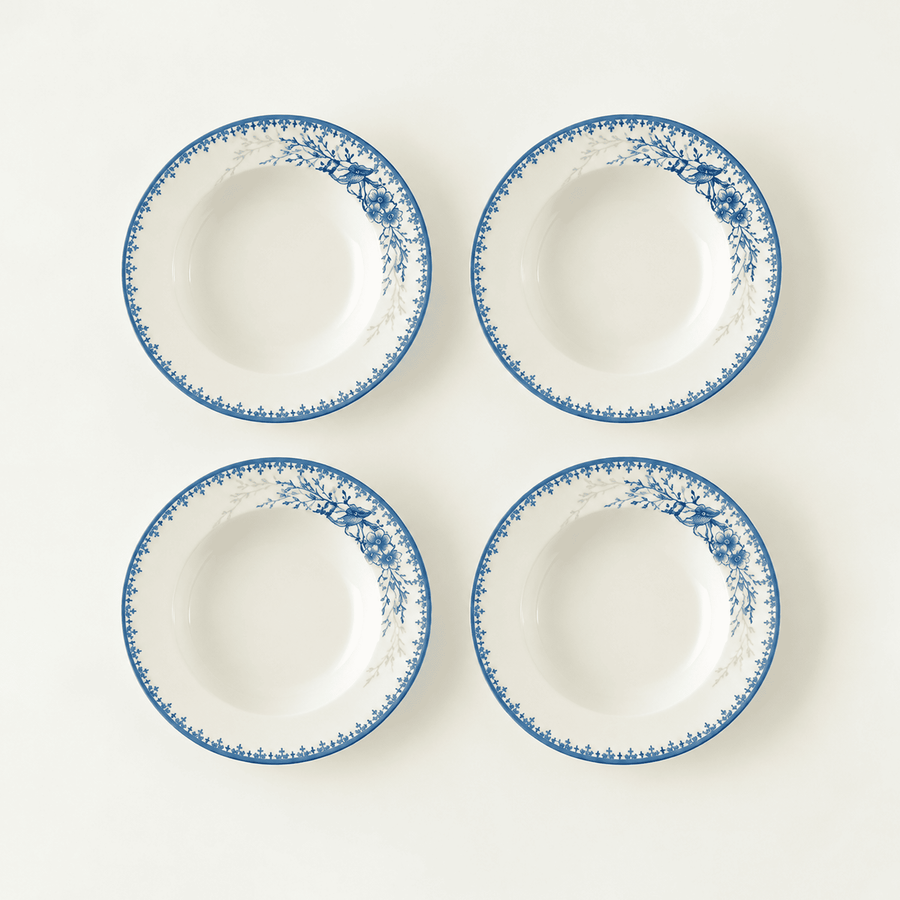 Bleu Blanc Porcelain Salad Plates (Set of 4)