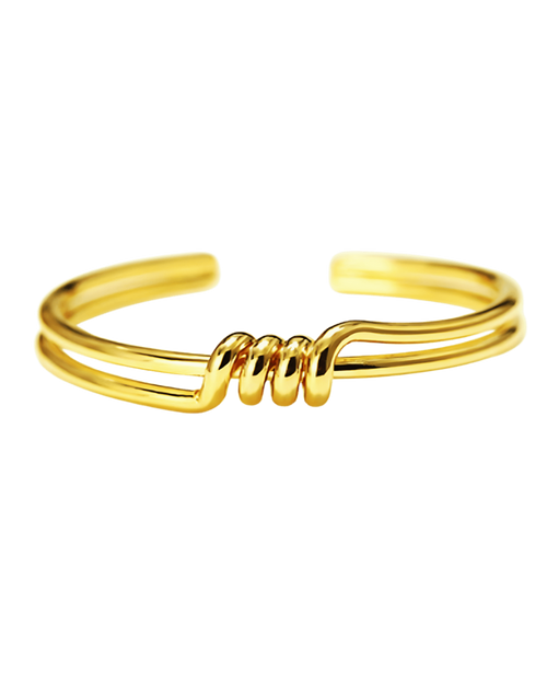 18K Gold Cuff Bracelet - Open Spiral
