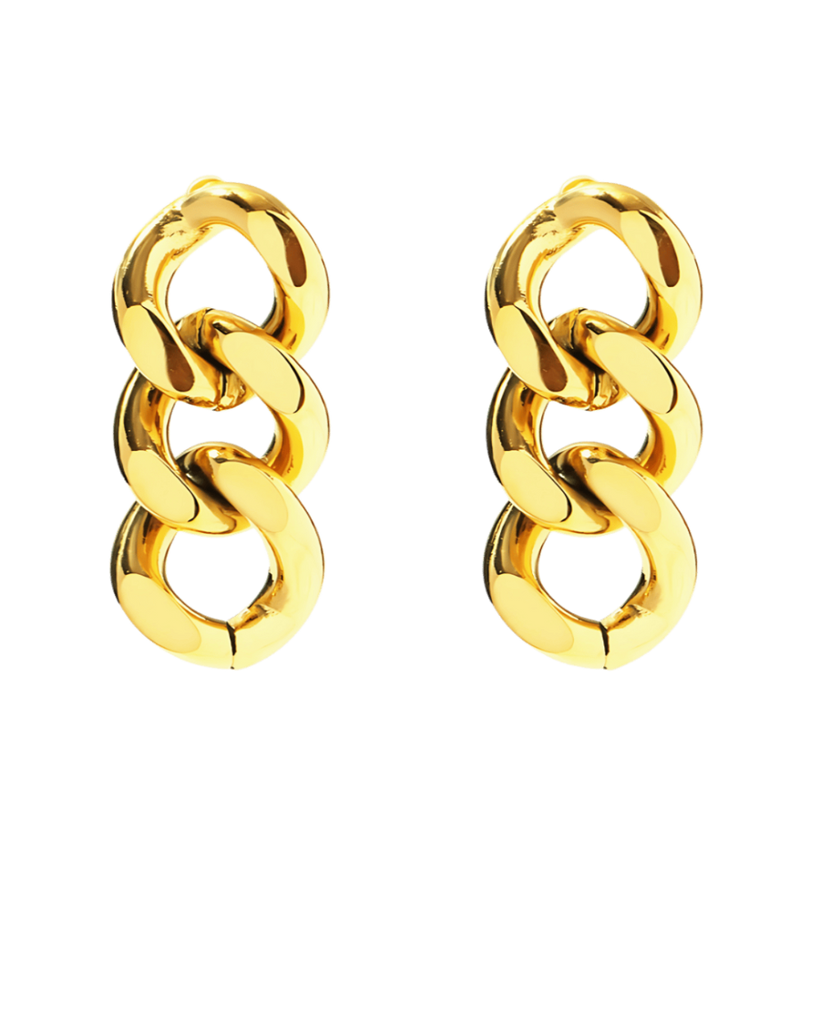 18K Gold Chain Drop Earrings - MASON CHUNKY CHAIN™