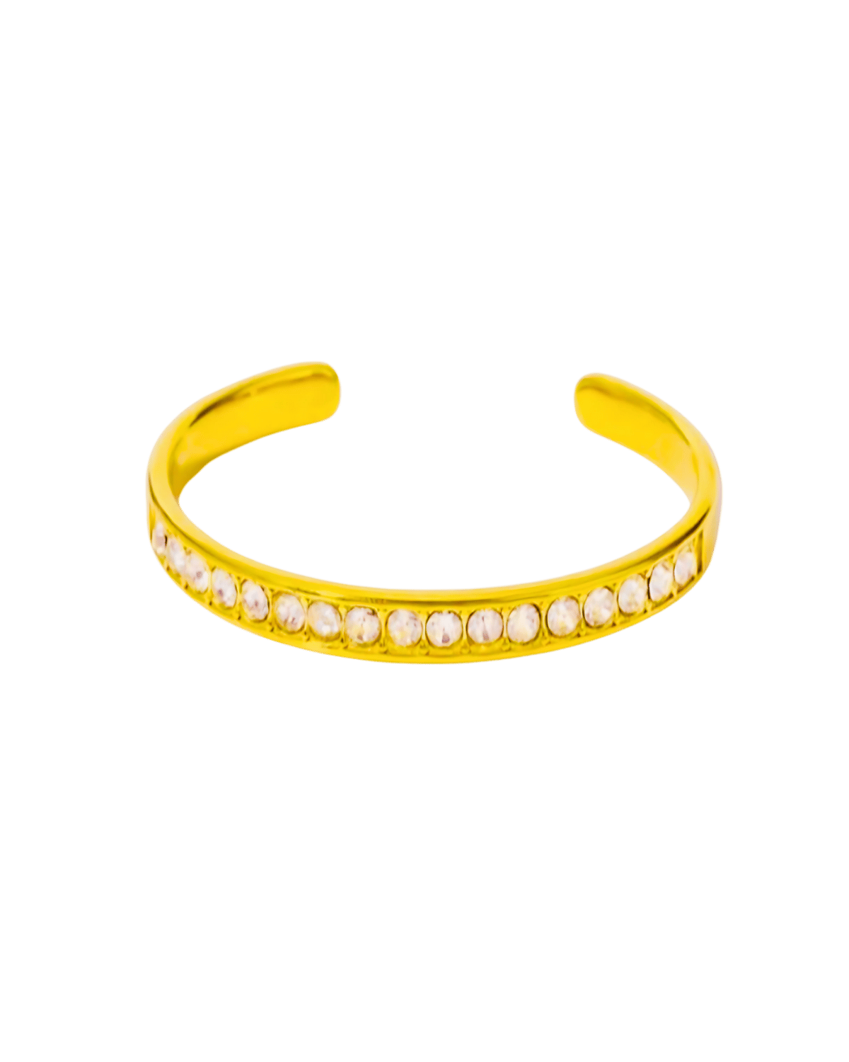 18K Gold Cuff Bracelet with Tennis Diamonds