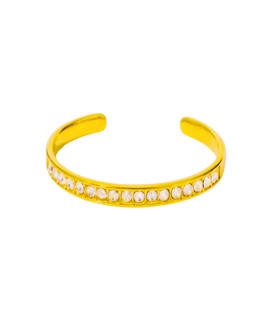 18K Gold Cuff Bracelet with Tennis Diamonds