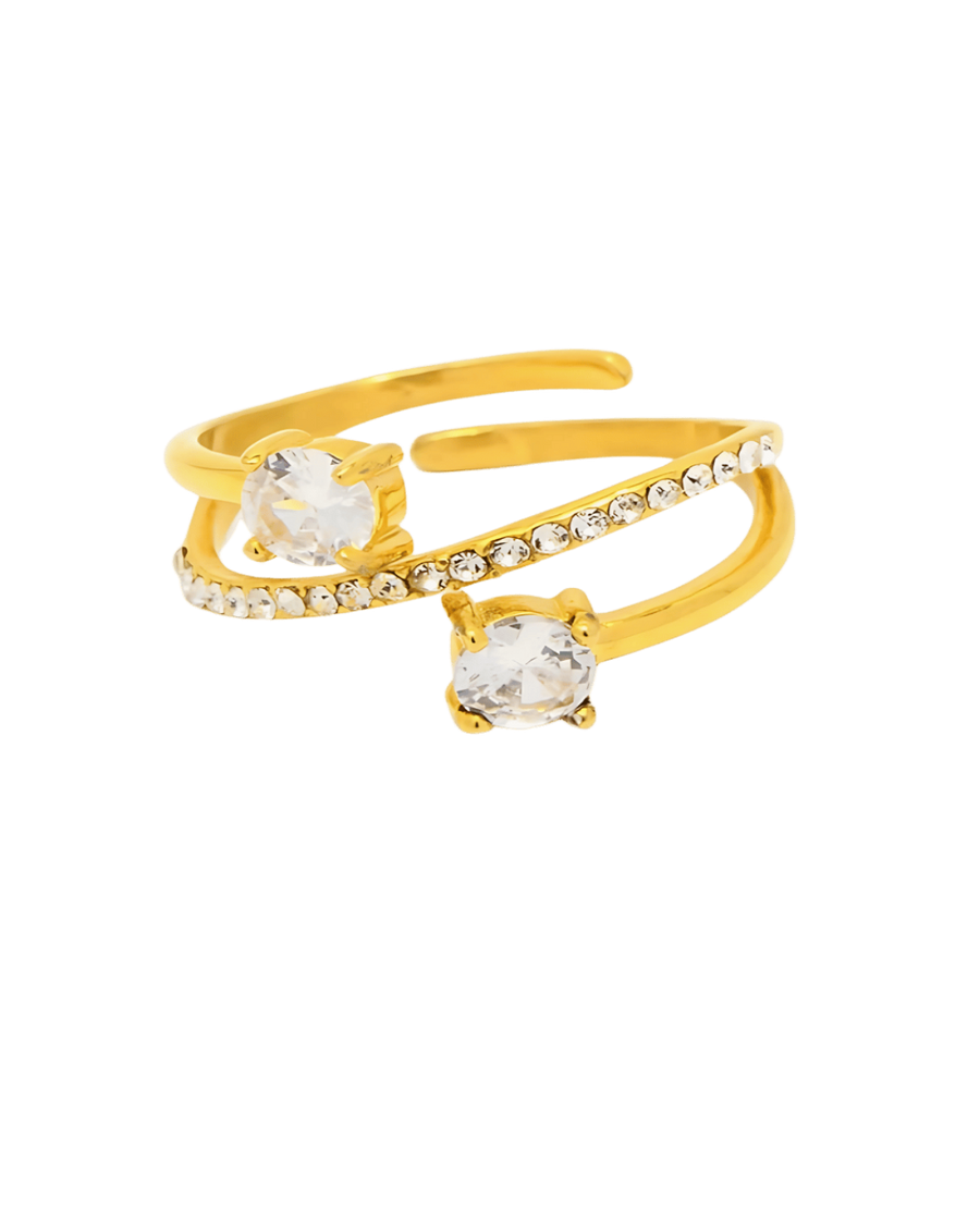 18K Gold Diamond Open Ring
