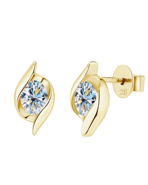 1 Carat Diamond Gold Stud Earrings