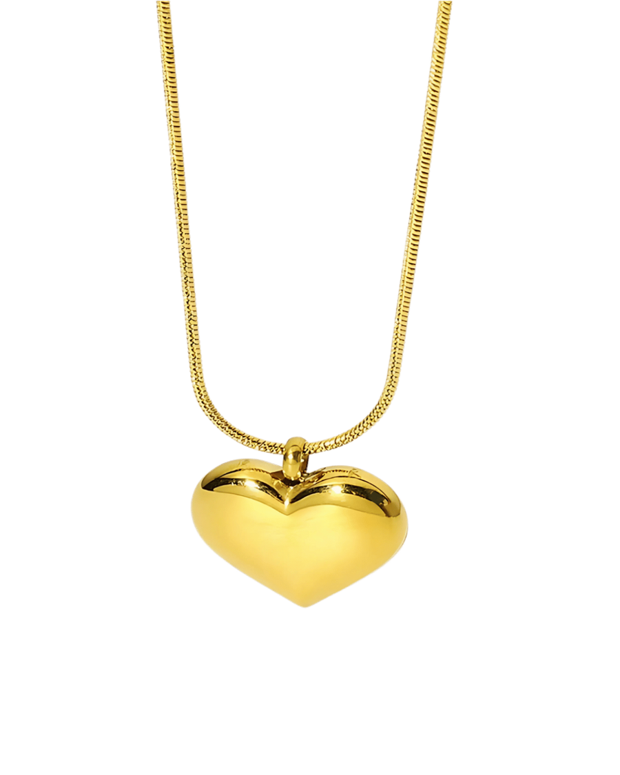 18K Gold Heart Pendant Necklace