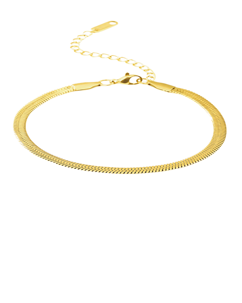 18K Gold Herringbone Snake Chain Bracelet