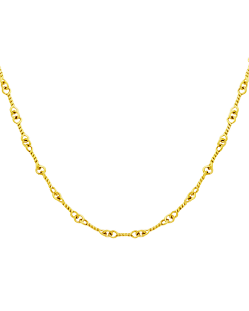 18K Gold Rope Link Chain Necklace