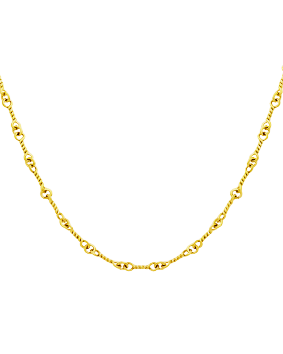 18K Gold Rope Link Chain Necklace