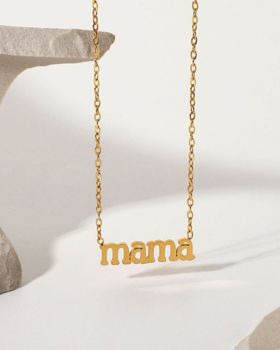18K Gold Letter Chain Necklace - MAMA