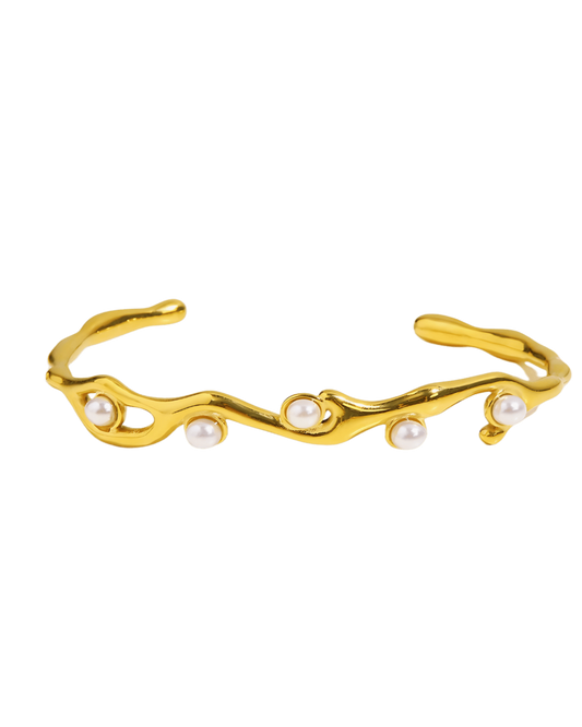Best Trending 18K Pearl Cuff Bracelet Gift on Sale for Women, Lady, Mother, Wife