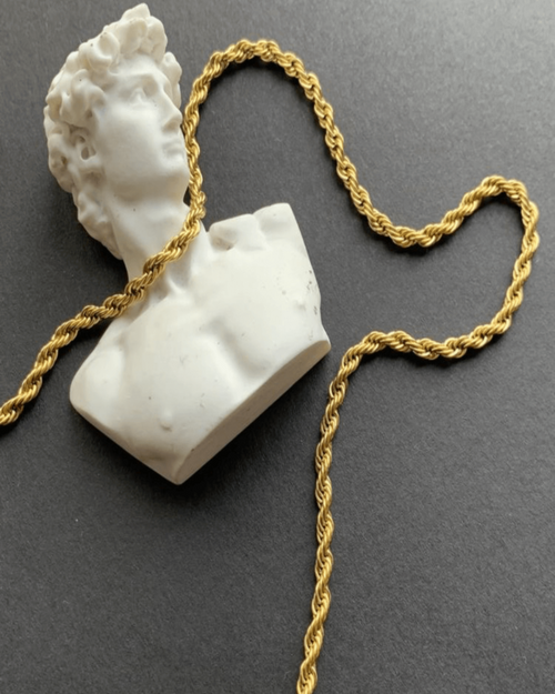 18K Gold Rope Chain Necklace