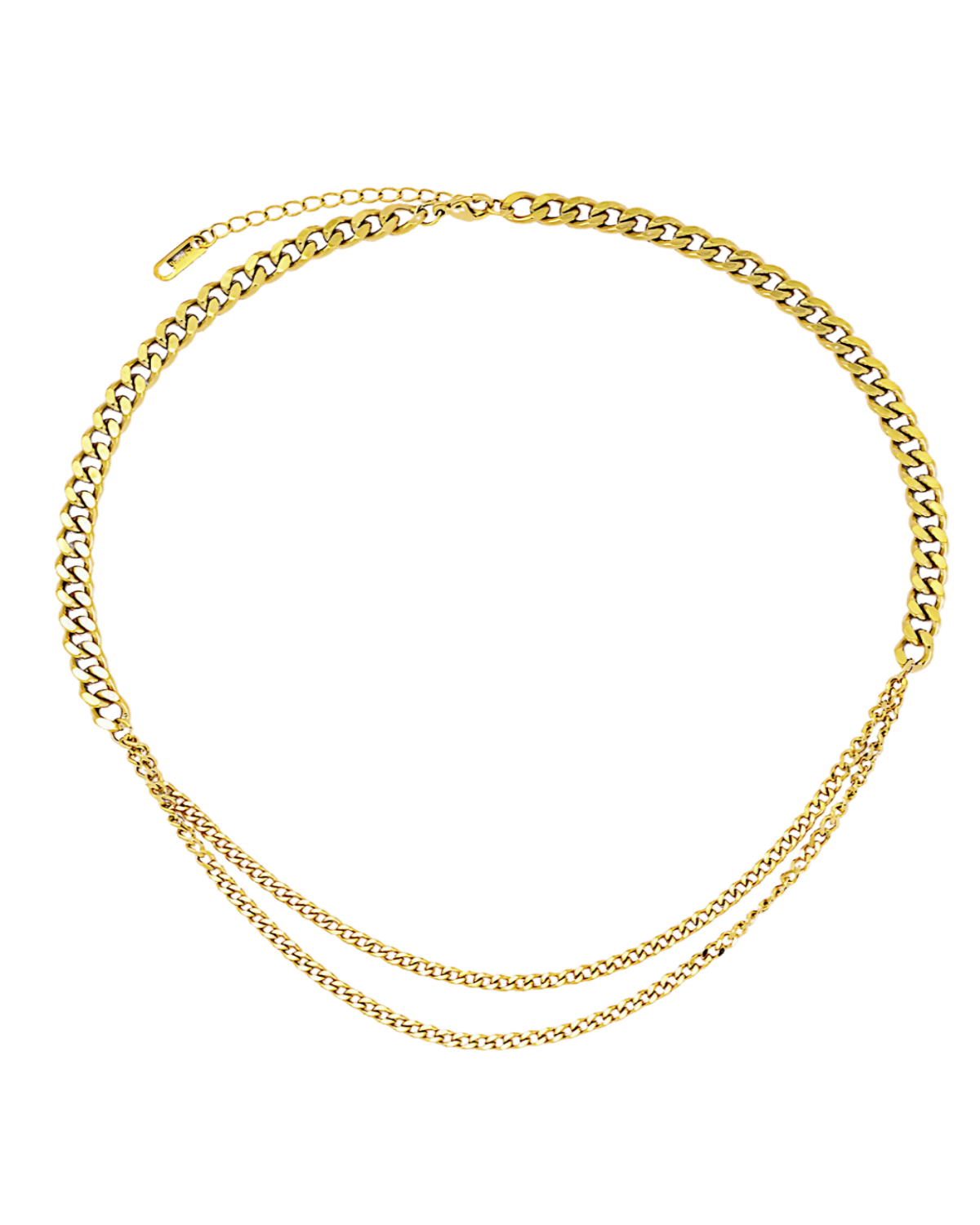 18K Gold Layered Chain Necklace - Take My Hand