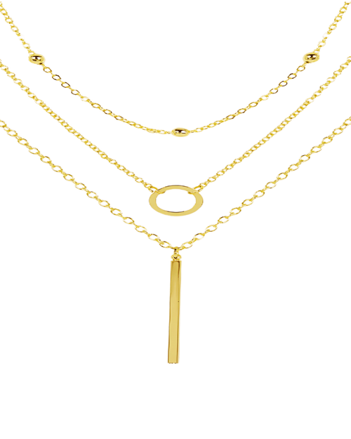 18K Gold Layering Chain Necklaces Set