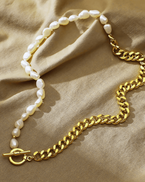 18K Pearl Chain Necklace - MADISON PEARL DUET™