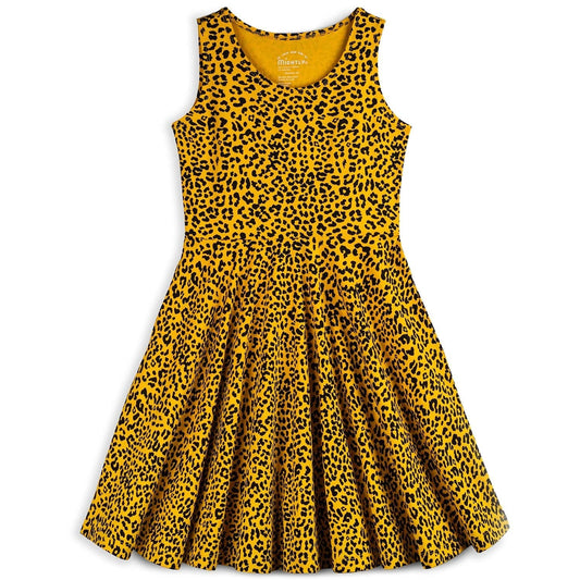 Toddler Sleeveless Twirl Dress - FINAL SALE | Color: Gold Leopard | Size: 2T