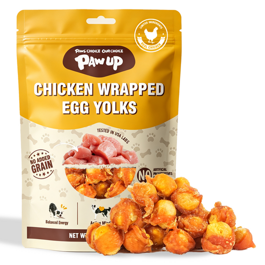 PAWUP Chicken Wrapped Egg Yolks Dog Treats, High Protein Dog Snacks for Small Medium Large Dogs, 10.6oz