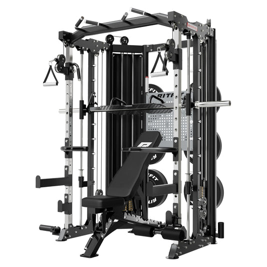 RitFit BPC06 Smith Maschine Komplettset. Alles drin. - Schwarz / BWB01 Schwarz / 100-KG-Scheiben