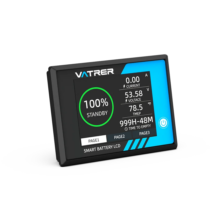 Vatrer 36V 48V 72V Golf Cart Battery LCD Meter - 105AH LCD Display
