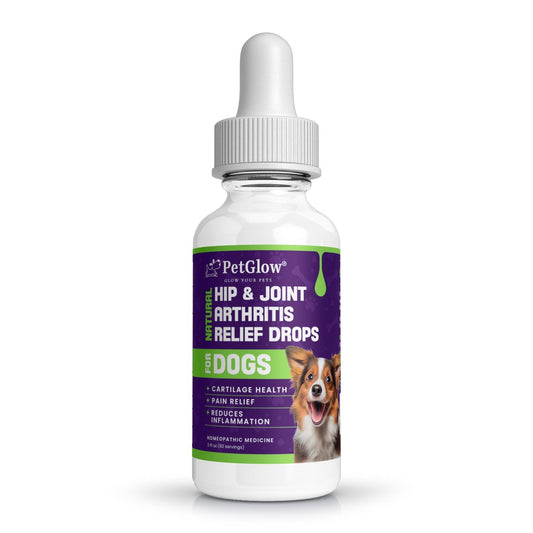 PetGlow® Natural Hip &amp; Joint Arthritis Relief Drops with Curcumin &amp; Boswellia for Dogs &amp; Cats