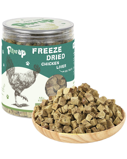 Freeze-Dried Chicken Liver Treats for Dogs, High-Protein Snacks, 4.6 oz