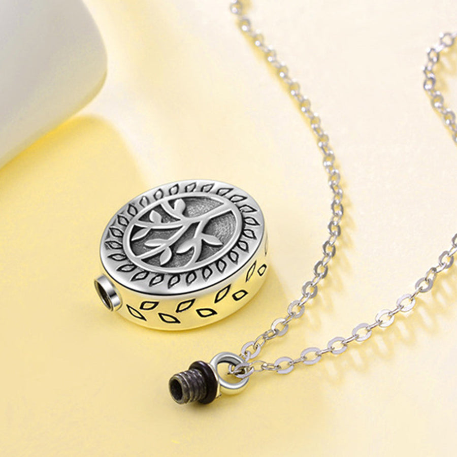 Ascheschmuck Asche Sterlingsilber Halskette Zum Befüllen Haar - Lebensbaum Anhänger Optionale Kettenlänge