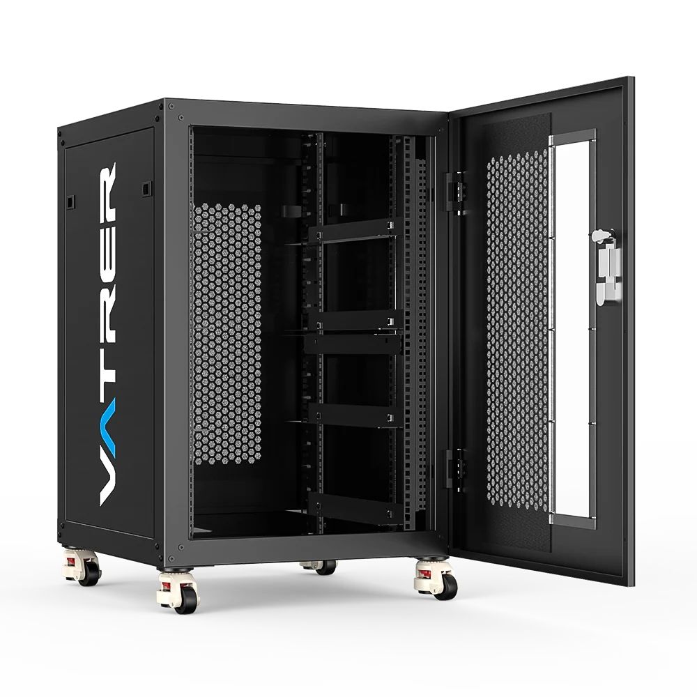 Vatrer Server Rack Network Cabinet with Casters+Brakes, 4U 4-Layer