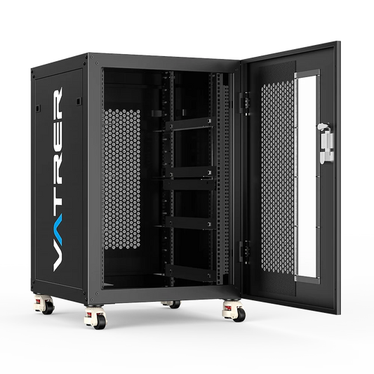 Vatrer Server Rack Network Cabinet with Casters+Brakes, 4U 4-Layer