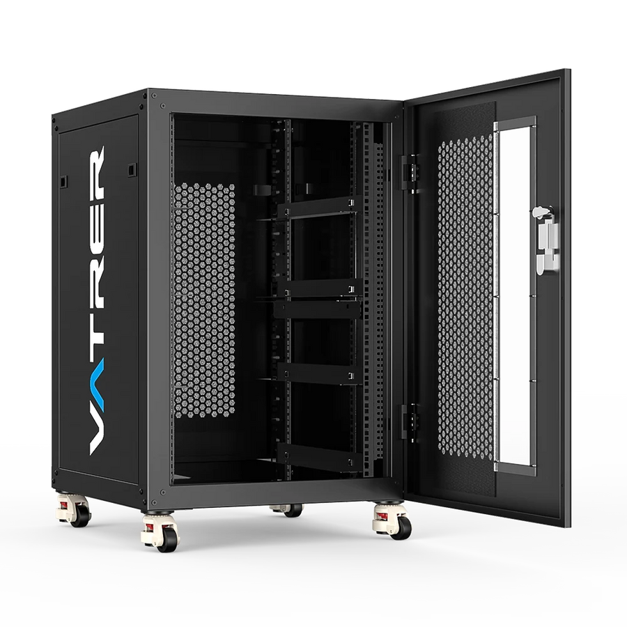 Vatrer Server Rack Network Cabinet with Casters+Brakes, 4U 4-Layer