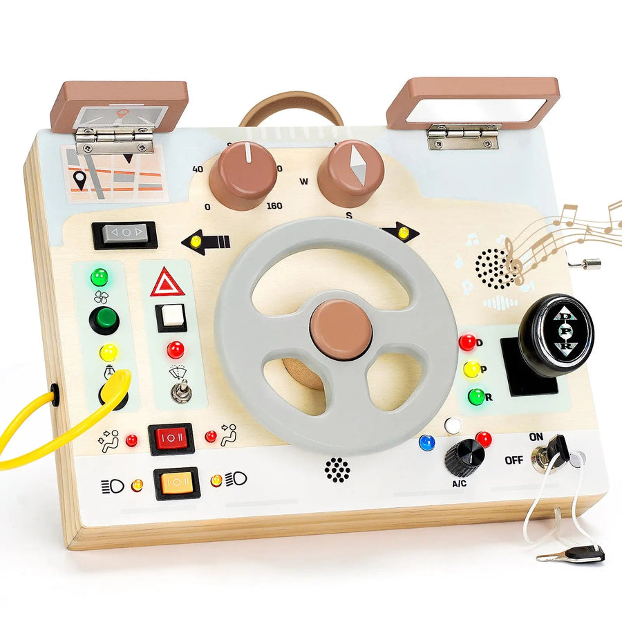 Steering Wheel Series Busy Board with Lights & Sounds for Toddlers 1-3
