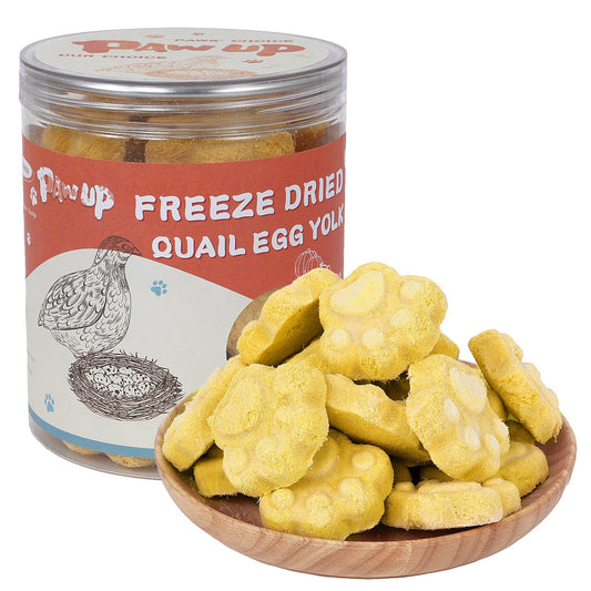 PAWUP Freeze Dried Cat & Dog Treats, Natural Quail Egg Yolk, High Fiber Pumpkin Added, High-Protein Pet Snacks for Coat & Gut Health, 3.5 oz