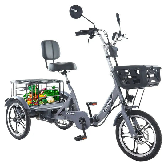 Cysum T1 250W 16-Inch Electric Cargo Tricycle with 48V 12Ah 576Wh Battery