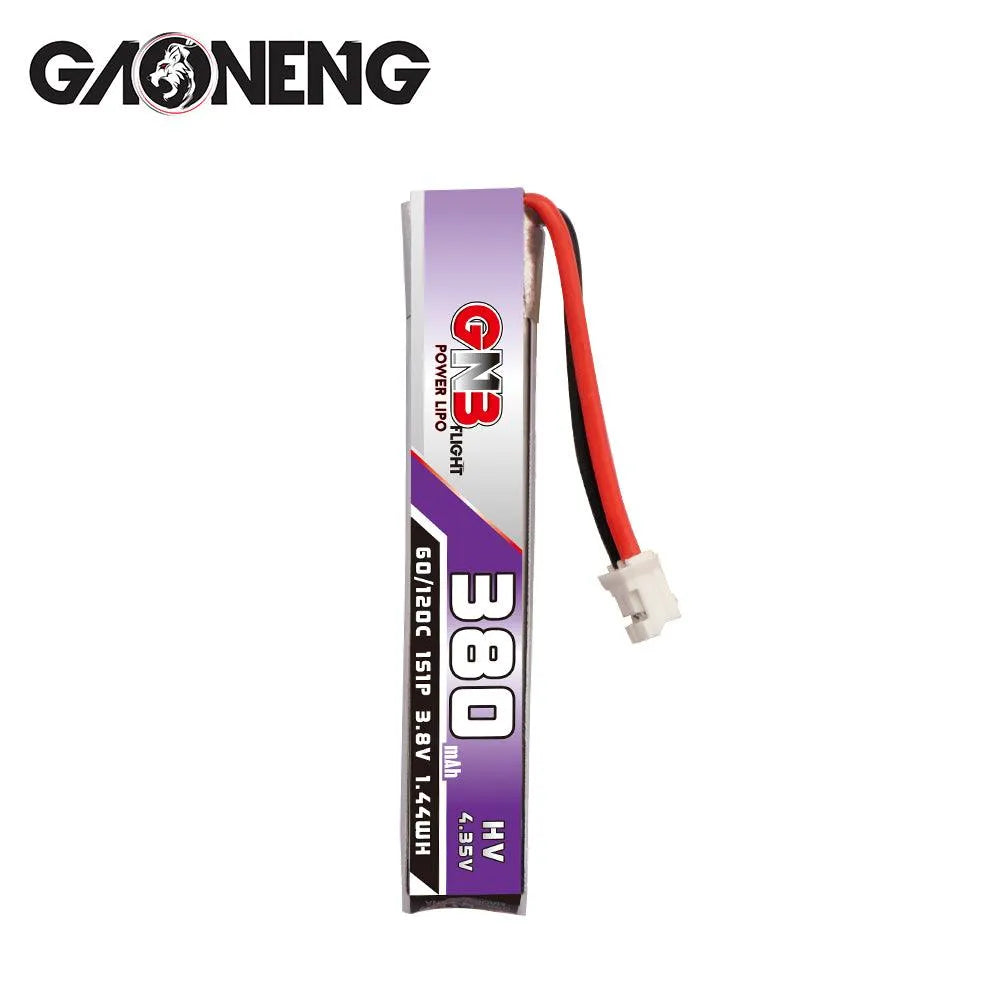 GNB 6pcs 380mAh HV 1S Lipo Battery FPV Battery 60/120C 3.8V with JST-PH 2.0 Powerwhoop Connector for Tiny Whoop Drone Blade Inductrix