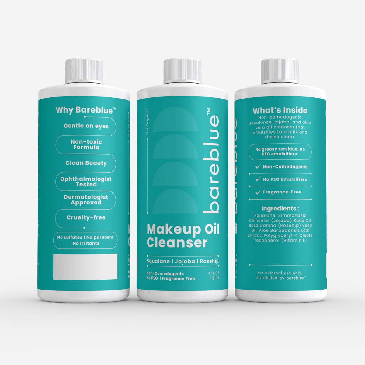 Bareblue Makeup Oil Cleanser Squalane Jojoba Rosehip 4 fl oz