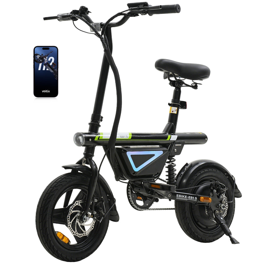 isinwheel EB1S Compact Folding Electric Bike - EB1S Black [with APP]