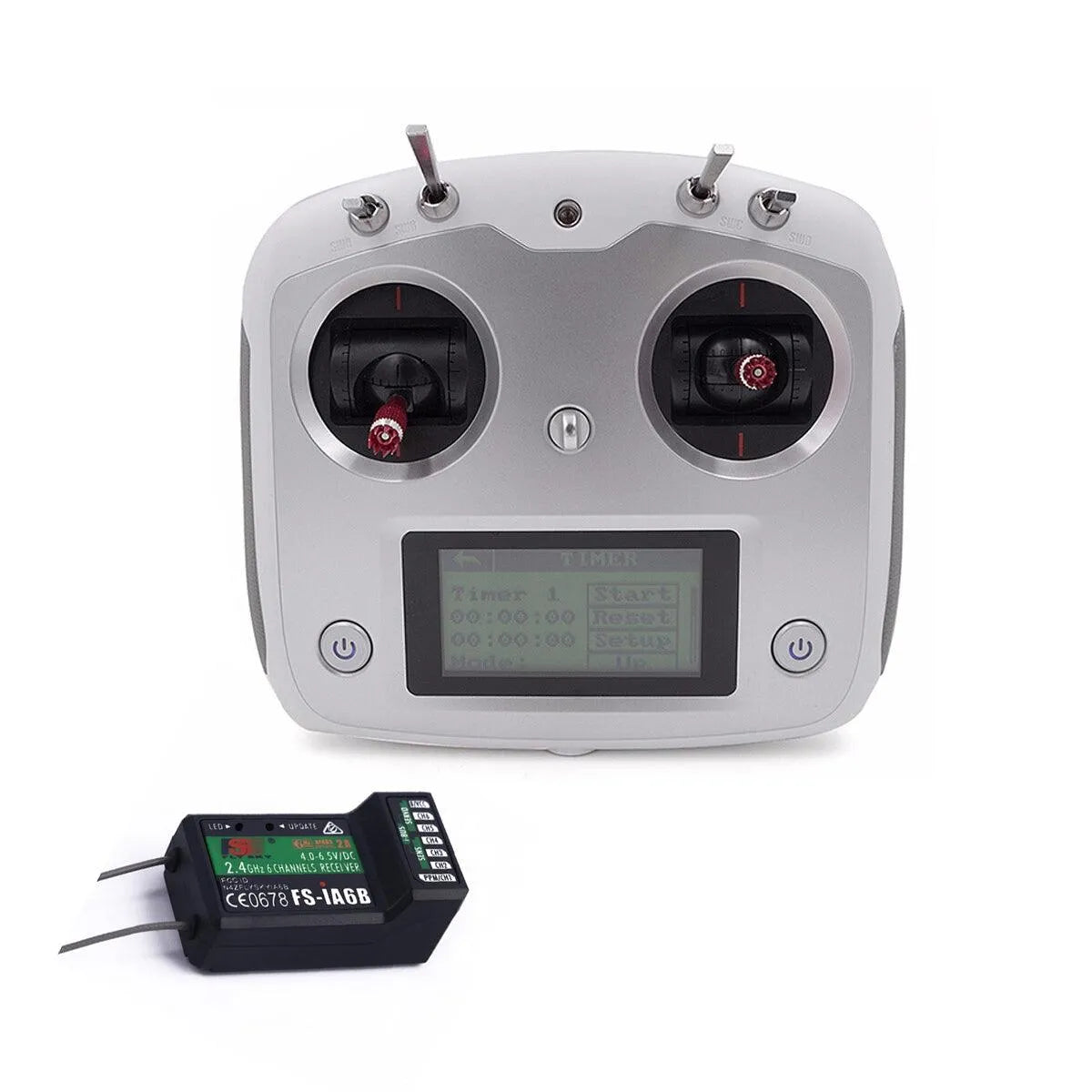 Flysky FS-I6S RC Transmitter Tx 2.4G 10CH with IA6B Receiver/without IA6B Receiver - With  IA6B Receiver-sliver color