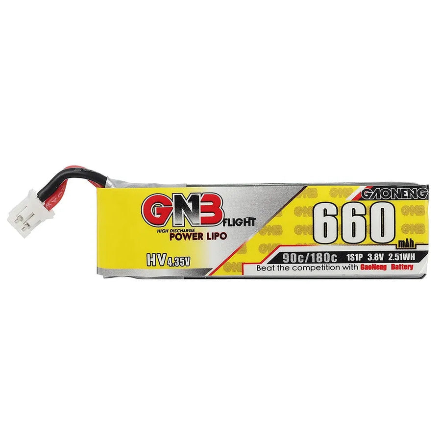 GNB GAONENG 3.8V 660mAh 90C 1S LiPo Battery PH2.0 Plug(Pack of 4)