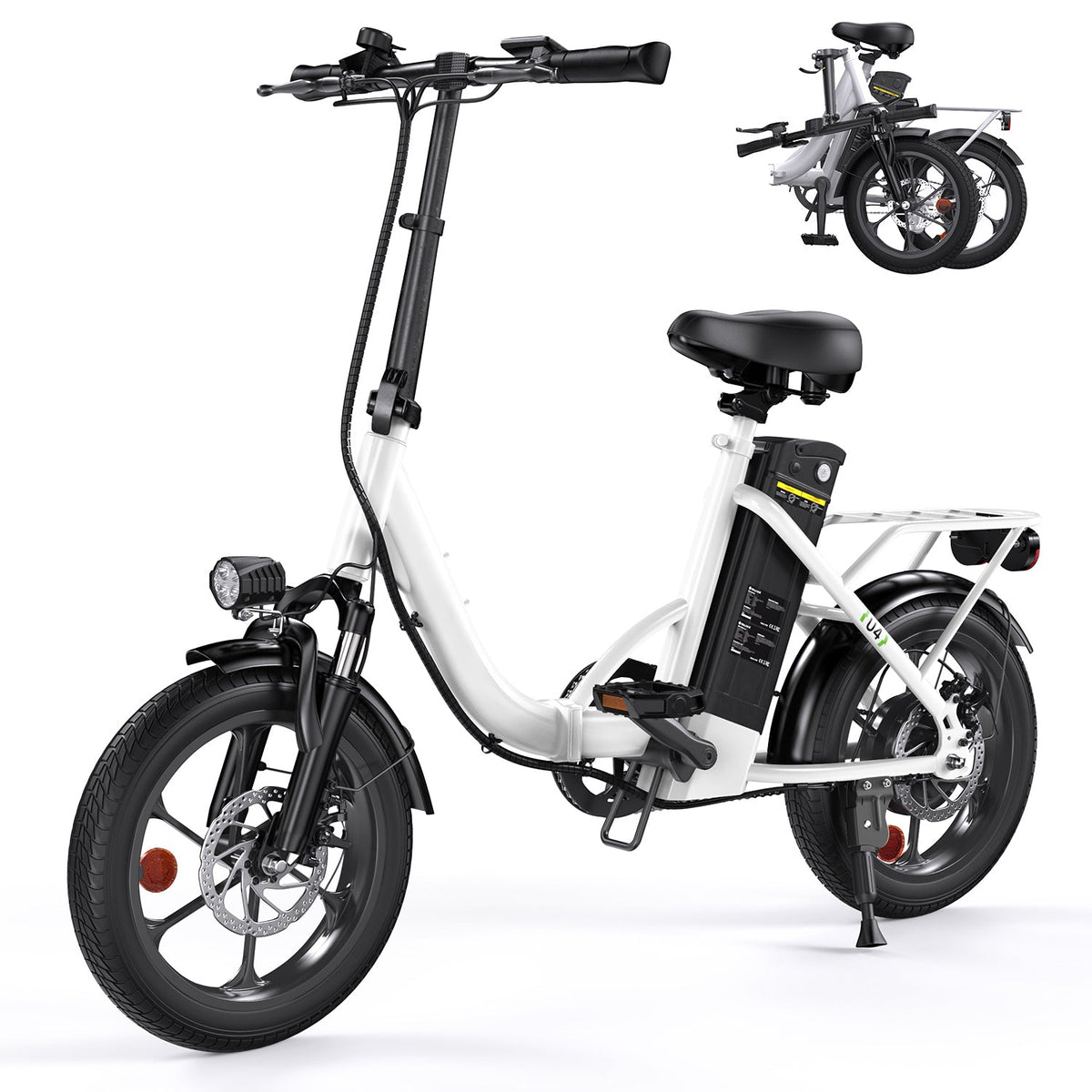 isinwheel U4 Foldable Step-thru Electric Bike 500w 55Miles Range - U4 White *1