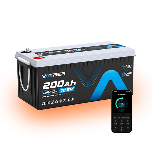 Vatrer 12V 200Ah Bluetooth Self-Heating Lithium Battery 200A BMS - 1 PACK