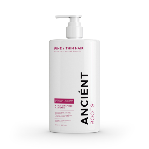 Ancient Roots Shampoo for Fine or Thin Hair, Weightless Volume Shampoo with Gotu Kola, Aloe Vera, Flaxseed and Fenugreek, 8 Fl Oz