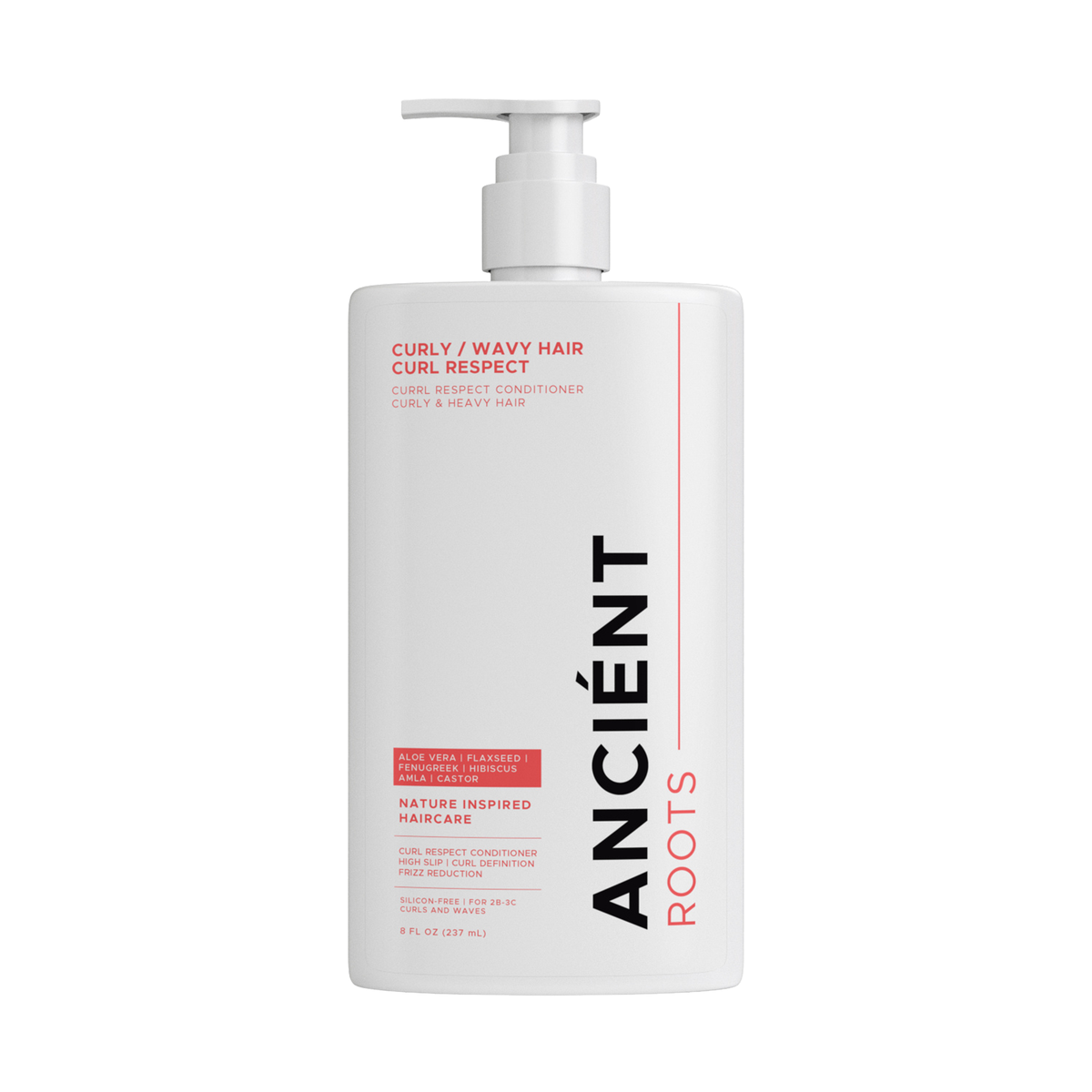 Ancient Roots Curly/Wavy Hair Curl Respect Conditioner with Aloe Vera, Flaxseed, Fenugreek, Hibiscus, Amla and Castor, High Slip Care for 2B-3C Curls,