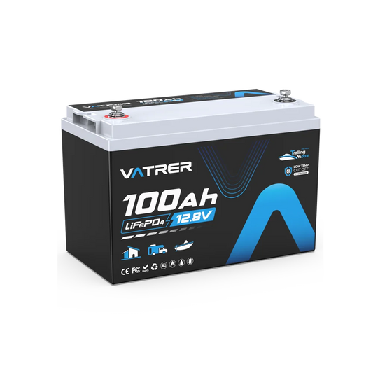 Vatrer 12V 100Ah LiFePO4 Trolling Motor Battery - 150A BMS , Canada Edition CA - 1 PACK